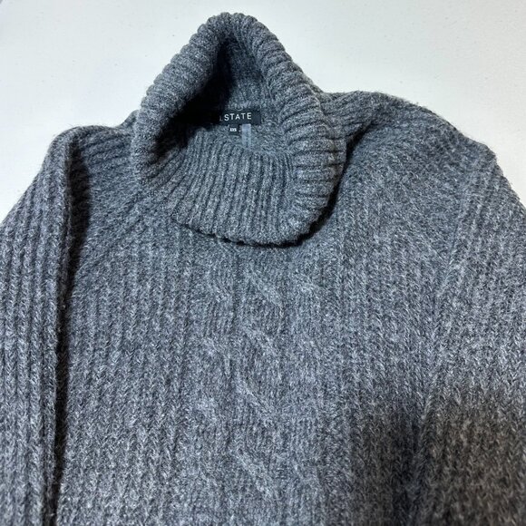 1.State NWOT Knit Ribbed Trim Turtleneck Sweater Size XX-Small Heather G… - Picture 7 of 7